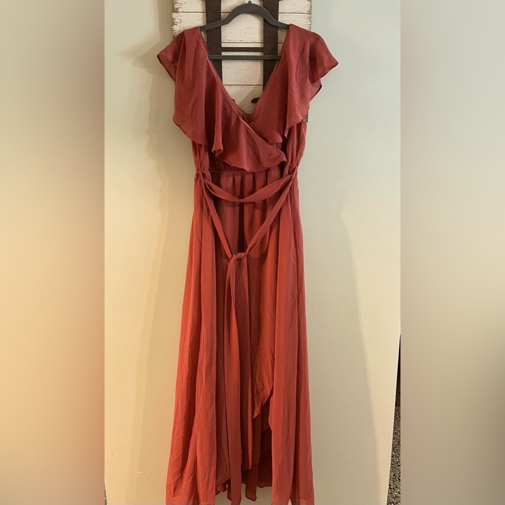 Baltic-born long dress with front slit. Size is large.
